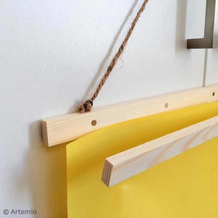 2 baguettes en bois pour affiche murale 32 cm