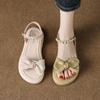 733-16 Summer new fairy style flat-bottomed muffin thick-soled versatile French style with skirt women's sandals