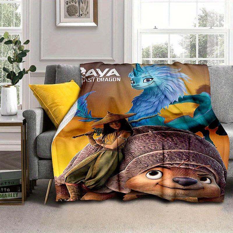 1pc Raya and The Last Dragon Printing Blanket - Soft, All-Season Throw for Living Room, Bedroom,Personalized Gift with Adorable Cartoon Design