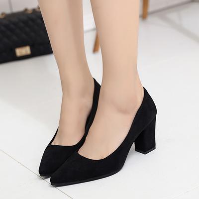 Женская обувь на высоком каблуке, новинка 2024 года, женская обувь с острым носком, туфли с неглубоким носком, модная женская обувь на толстом каблуке