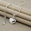 Fashion Silver Women's Love Pendant Necklace Snake Bone Necklace Sweater Necklace