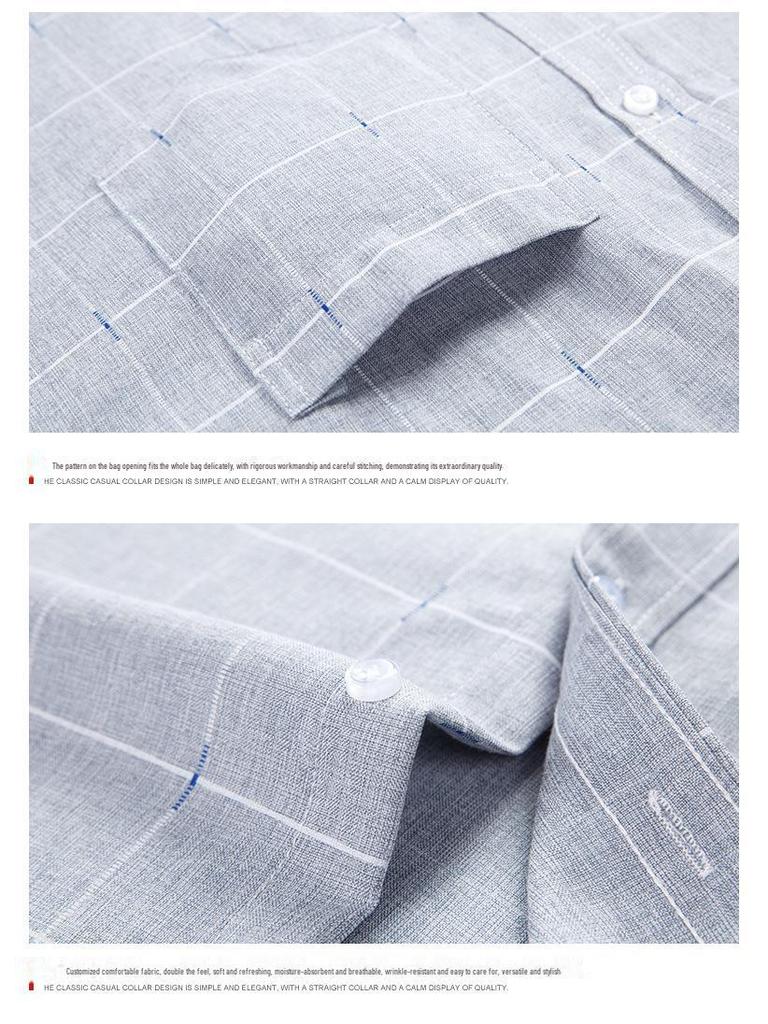 Мужская рубашка в клетку с длинным рукавом в деловом стиле для людей среднего и пожилого возраста