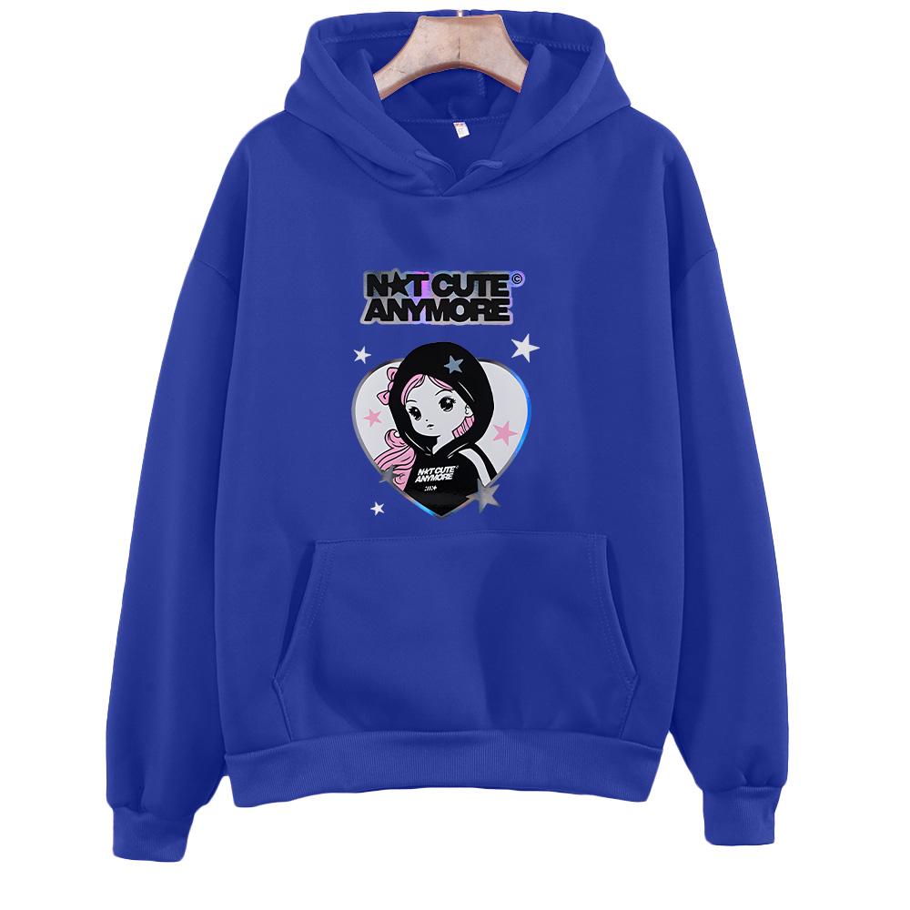 Корея K-pop ILLIT Толстовки Группа ILLIT Больше не милые Принт Одежда Мужчины Женщины Тренд Y2k Пуловер Унисекс Повседневный Флис Уличная одежда