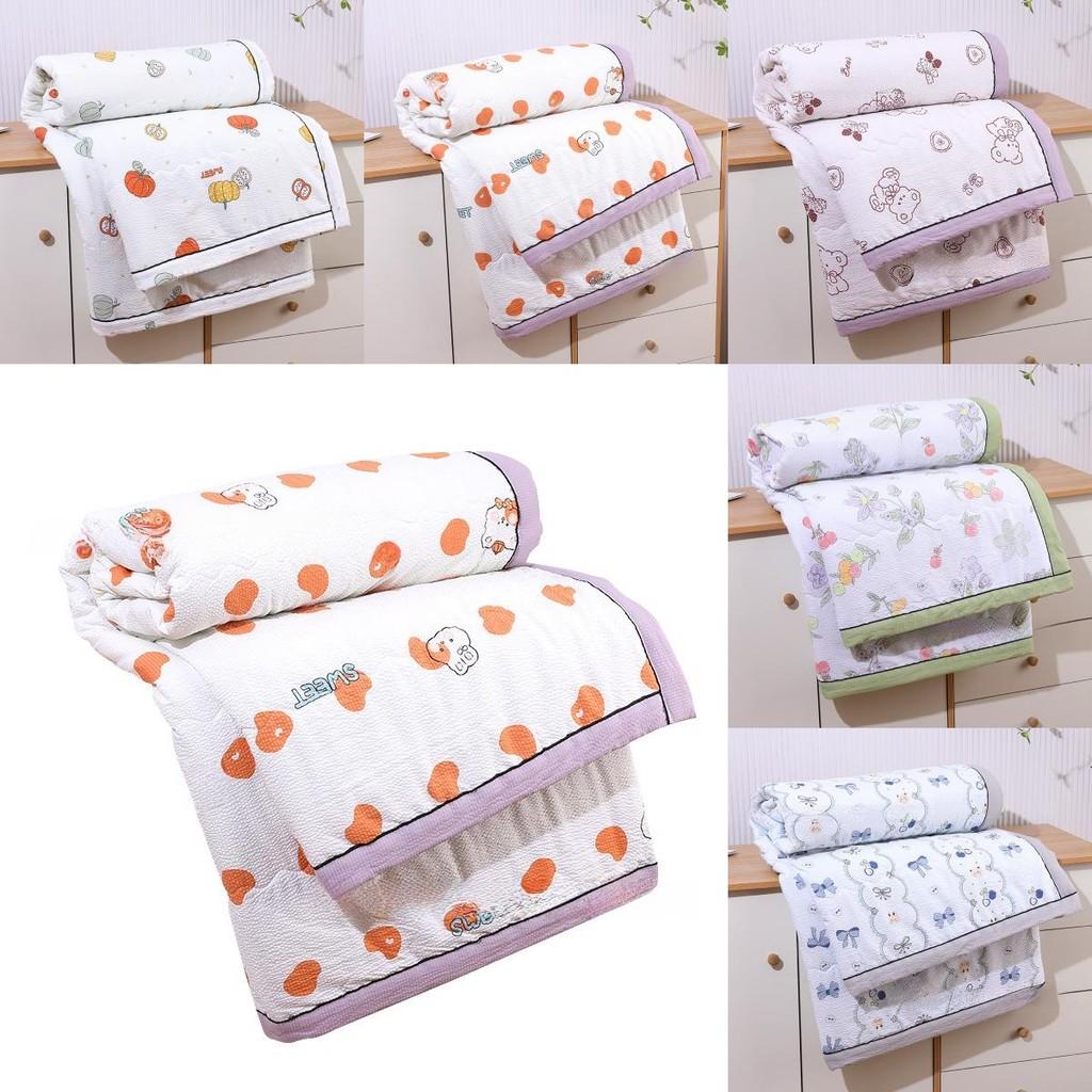 Летнее одеяло из пузырчатого хлопка с мягкой тканью, которую можно стирать в машине, для сна в студенческом общежитии