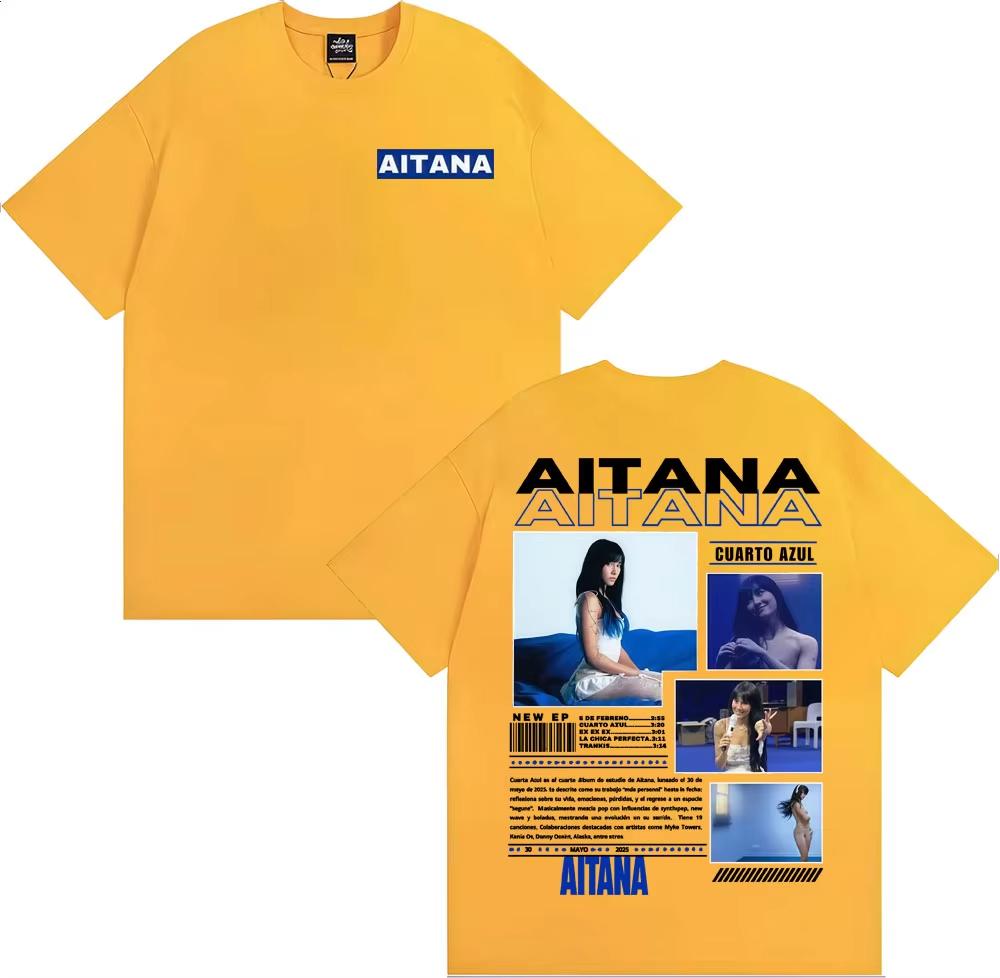 Singer Aitana Cuarto Azul Album Tour T Shirt 2026 Summer New Unisex Womens Fashion Casual 100 Cotton Aesthetic Oversized Tshirt