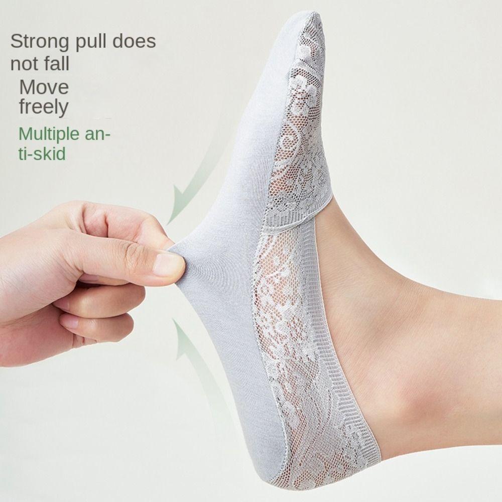 Summer Low-top Invisible Socks Breathable Non-slip  Lace Socks New Women's Lace Boat Socks