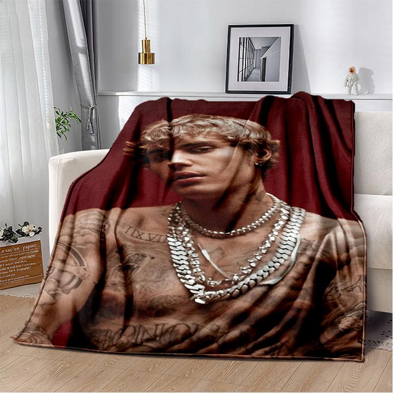 Новый стиль 2025 года Плед Джастина Дрю Бибера Певец JB, Мягкий плед для дома Спальни Кровати Дивана Путешествия Пикника Покрытие Подарок Ребенку