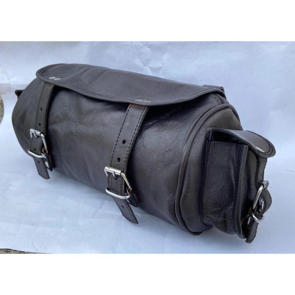 Leather Saddle Bag Luggage Tool Side Motorcycle Bag Pouch Panniers Sportster
