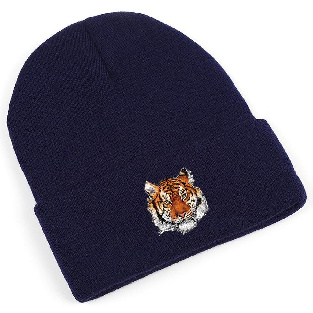 Realistic Tiger Knit Hat, Cozy Windproof Warm Elastic Beanie, Perfect For Cold Weather