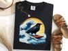 Crow Surfing The Great Wave Off Kanagawa Shirt, Japanese Crow Surf Tee, Bird Lover Gift