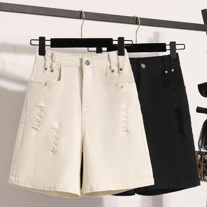 DIMANAF Plus Size 2025 Женские шорты, брюки, летние свободные джинсы-шаровары, короткие базовые брюки с высокой талией и эластичным поясом