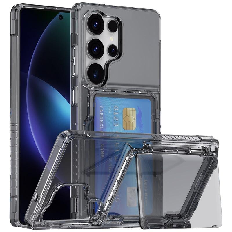 Подходит для Samsung S25 Ultra Прозрачный ПК Чехол для мобильного телефона S24 Набор Пиво Флип-держатель для карт S23 Противоударный защитный чехол