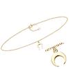 [Q8236] - Gold Plated Anklet 'Luna' Gold - 25 Cm 8x7 Mm
