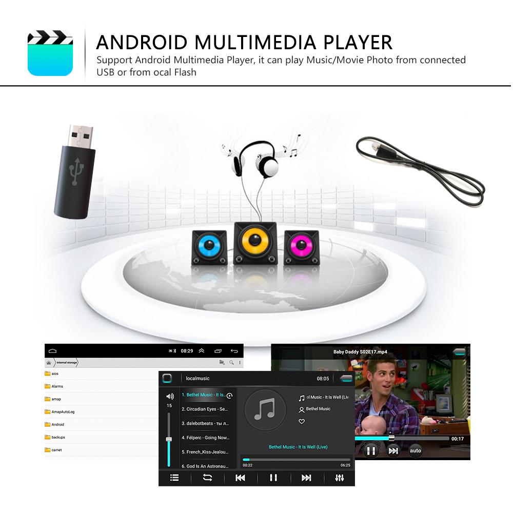 Android Авто Радио Автомобильный Мультимедийный Видеоплеер 2 DIN Для Ford Focus Mondeo C-MAX S-MAX Galaxy II Kuga 7 "HD Экран MirrorLink GPS 1 + 32 ГБ