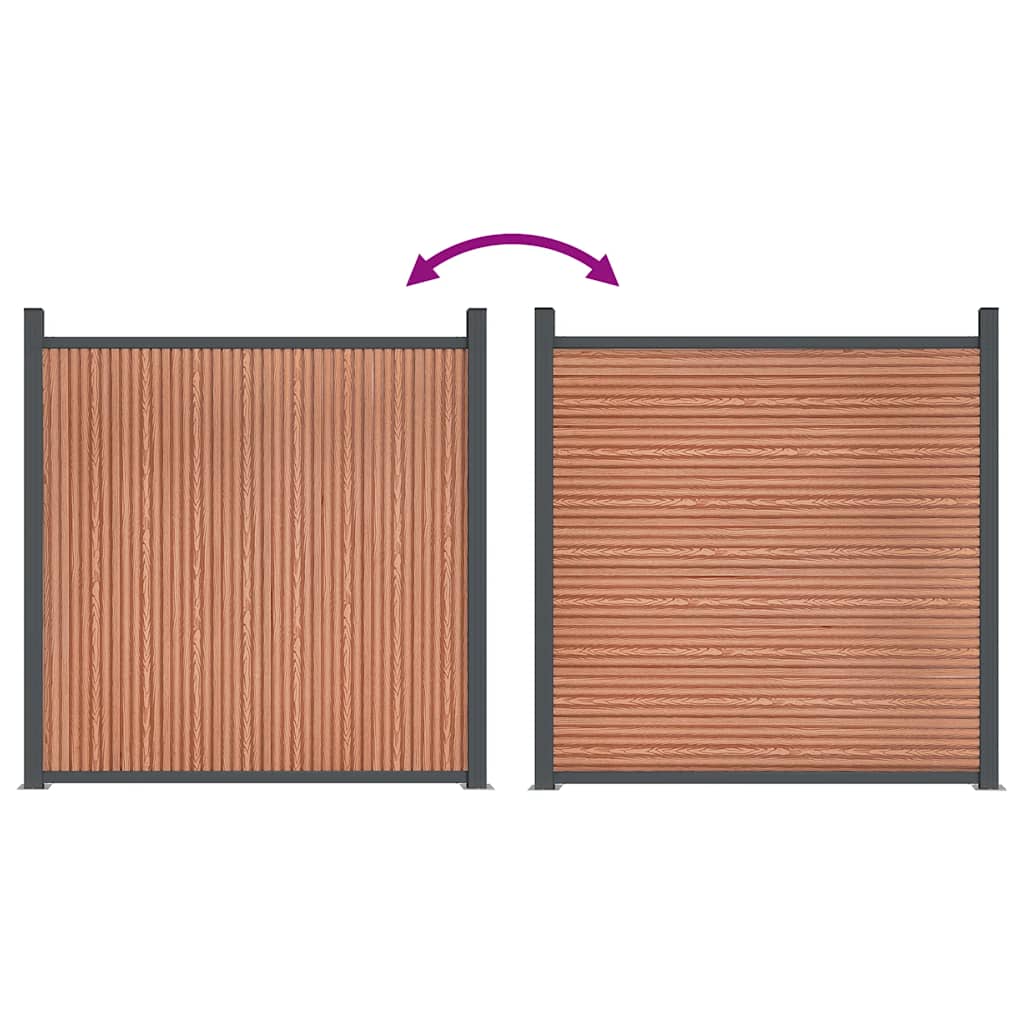 Fence Panel Brown 353 x 186 cm WPC
