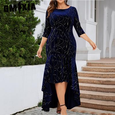 Женская мода Лето Весна в полоску с принтом и длинным рукавом с круглым вырезом и высокой талией повседневные платья