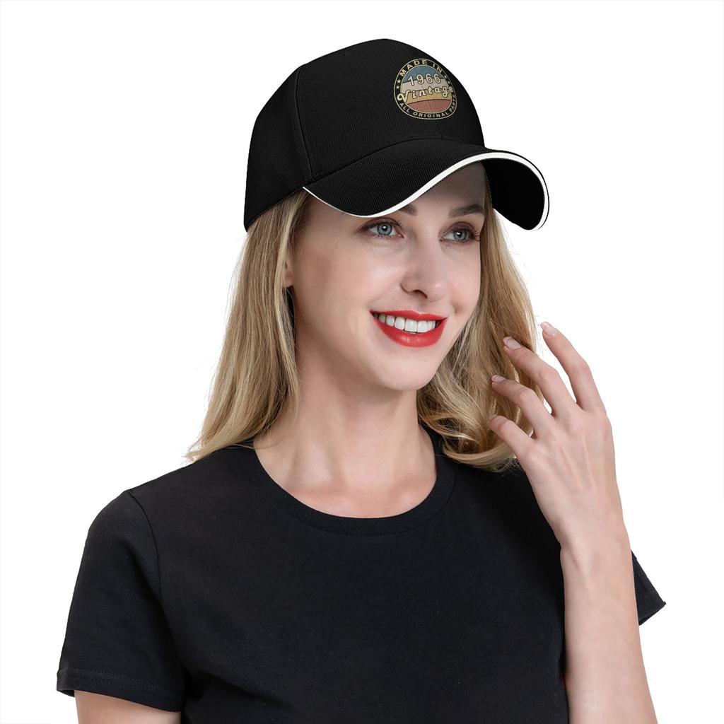 Classic Vintage 1966 60 Cool Birthday Gift  Baseball Cap Men Women Headwear  Daily Golf Adjustable Fit Sun Caps