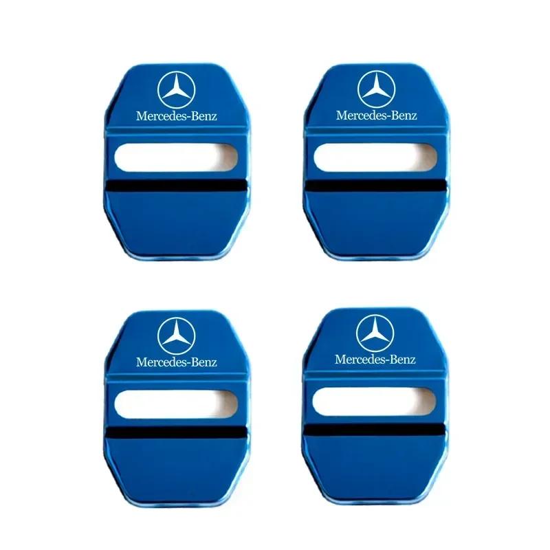 DQY2 4PCS Car Styling Car Door Lock Covers stikcer Case for Mercedes Benz New B/C/E Class A Class C200L GLC GLK CLA GLA Accessories