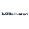 ABS V8 BITURBO Letter Logo Car Sticker for Mercedes Benz Twin Turbo Logo Fender Modification Accessories Label Decorative Decal BG1