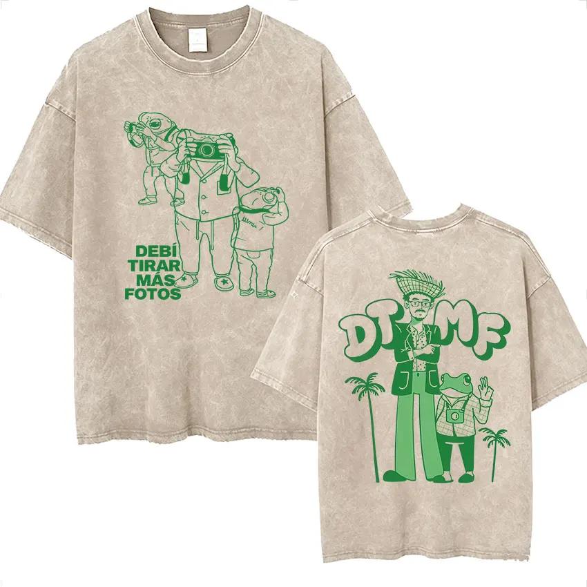 Funny Debi Tirar Mas Fotos DTMF Vintage Washed TShirt Bad Bunny Album Merch TShirts Men Women Harajuku Oversized T Shirt