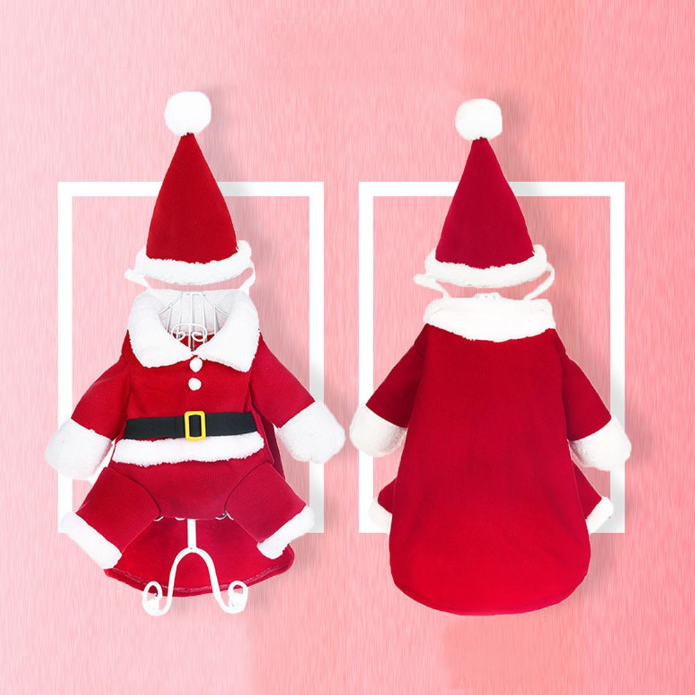 Рождественская одежда для собак, костюм Санта-Клауса для собак, зимний щенок, флисовое пальто для домашних животных, модное пальто, куртка, костюм для собак с кепкой, теплая одежда для собак, кошек