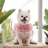 Одежда с нагрудным ремнем для домашних животных, комплект из тяговой веревки, удобный дышащий, милый, милый, с цветочным кружевом на спине