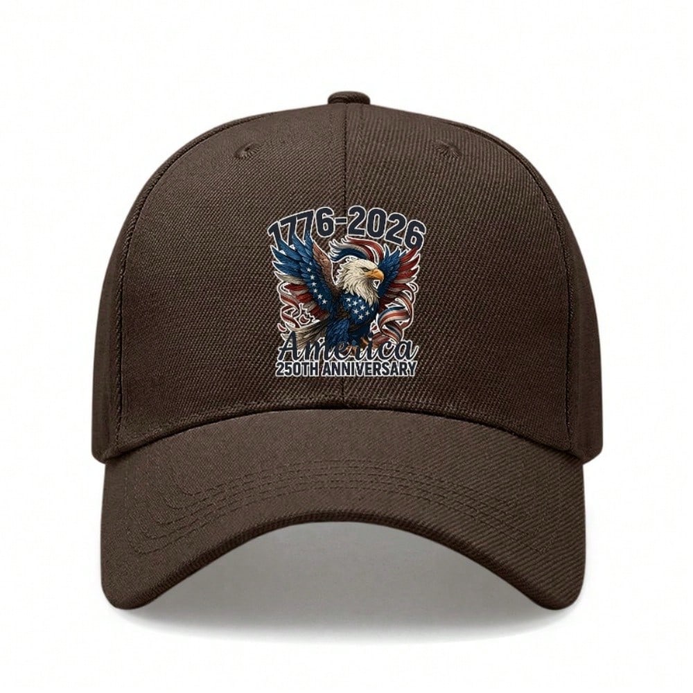 Patriotic Baseball Cap - 2026 AMERICA 250Th Anniversary Print Polyester Adjustable Unisex Vintage Style Outdoor Sports Holiday Hat