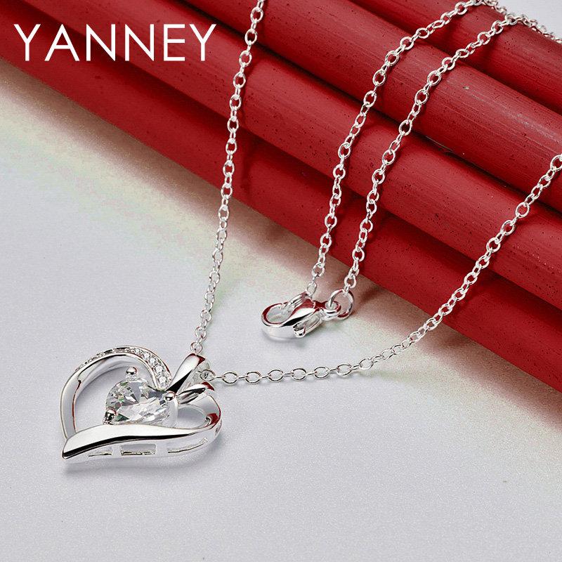 Simple 925 Sterling Silver 16-30 Delicate Moon Zircon Pendant Necklace Women's Gift Elegant Party Accessories Wedding