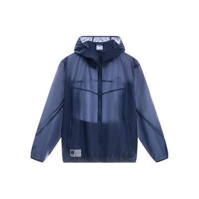 Li Ning Sports Lifestyle Series однотонная ветровка на молнии с защитой от солнца мужская куртка серая индиго AFDT163-7