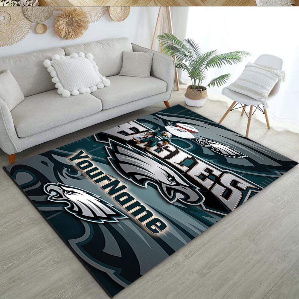 Philadelphia Eagles Personalized Name Carpet Perfect For Foyer Study Room Bedrooms Balcony Antislip Carpet Anime Office Decor