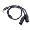 3.5mm to Dual XLR Male Y Splitter Cable 1 8 Stereo 3 Pin 0.5m for Microphone Speakers Stage DJ