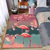 Дизайн ковра 'Flamingo Bliss' с элегантными розовыми цветами. Подходит для использования в качестве противоскользящего игрового коврика для диванов в гостиной и спальне.