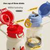 Мультяшный детский стакан для двойного напитка с откидной соломинкой и ручкой, портативный стакан, стакан-термос из нержавеющей стали, бутылки для воды