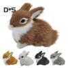 1/5 шт. плюшевая фигурка кролика, реалистичная имитация модели кролика, реалистичное искусственное меховое животное, миниатюрное украшение для домашнего офиса, пасхальное украшение для рабочего стола