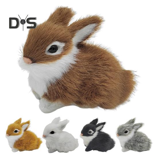 1/5 шт. плюшевая фигурка кролика, реалистичная имитация модели кролика, реалистичное искусственное меховое животное, миниатюрное украшение для домашнего офиса, пасхальное украшение для рабочего стола