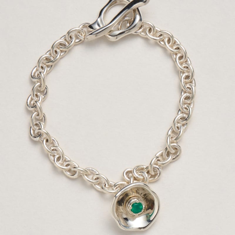 liersi Hibis flower. small chain Bracelet (natural stone 7color)