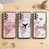 AAA Travel Принт самолета Чехол для телефона для Samsung Galaxy A73, A72, A71, A70, A53, A52, A51, Другие Мягкий черный чехол