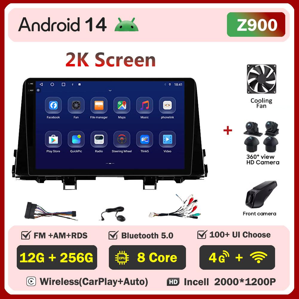 Автомобильный видеоплеер для KIA Morning 3 Picanto 2017-2020 Carplay Android 14 авто радио интеллектуальная система GPS навигация 5G Wifi