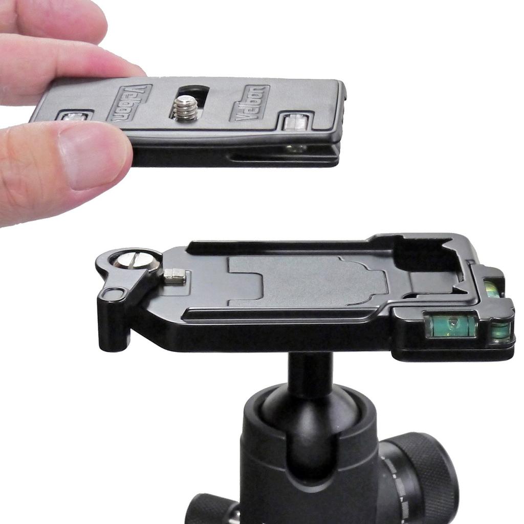 Velbon Free Head Средний размер Диаметр дна 51 мм Метод фиксации Крутящий момент Регулируемый Quick Shoe Совместимость с алюминием 471642 Черный QHD-G6Q