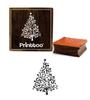 Printtoo Square Starry Christmas Tree Design Деревянный резиновый штамп Scrap-Booking-3 x 3