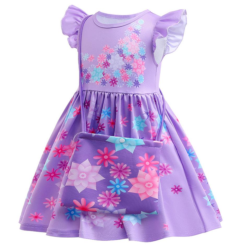 Mirabel Isabela Cosplay Princess Dress Kids Encanto Charm Costume Girls Halloween Children's Day Birthday Party Holiday Clothes