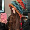 Japanese Hand-crocheted Colored Wool Hat Women's Season Thickened Warm Ear Protection Knitted Hat Fringed Pullover Hat