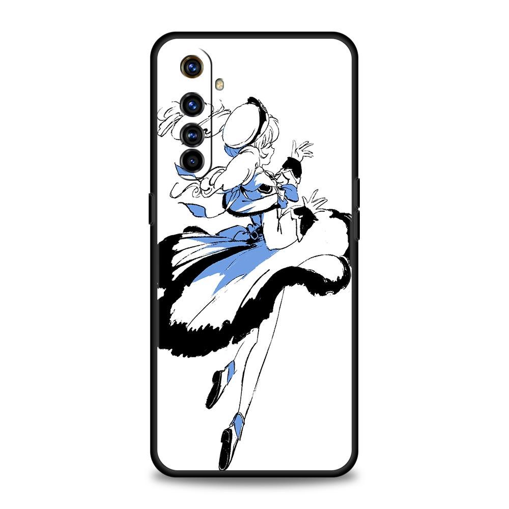 Genshin impact черный и белый для Realme 9i роскошный чехол для телефона 9 8 5G GT2 7 6 Pro Plus 8i C21 C3 C11 C25 черный силиконовый чехол