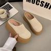 Mesh Thick-soled Women's Summer Outer Sandals 2025 New Hollow Super Fire Retro Heightening Non-slip Bag Head Half Slippers