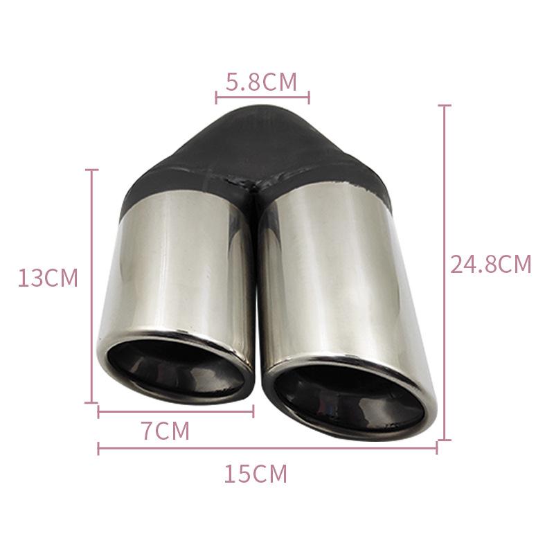 Double Straight Slant Stainless Steel Exhaust Muffler Tailpipe Decoration