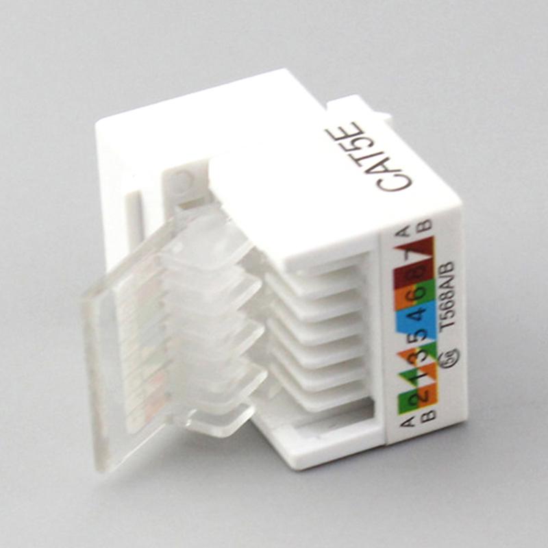 10Pcs Rj45 Cat5E Ethernet Network Keystone Jackclip Module Wall Plug Connector
