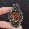Mahogany Obsidian Pendant Copper Wire Wrapped Pendant Handmade Dainty Gemstone Pendant Copper Wire Jewelry Ethnic Style Pendant Gift For Mom
