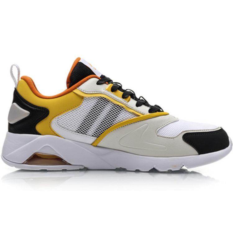 Li Ning Classic Mesh Shock Absorbing Non-Slip Low-Top Casual Shoes Men sneakers Black White AGCP219-2