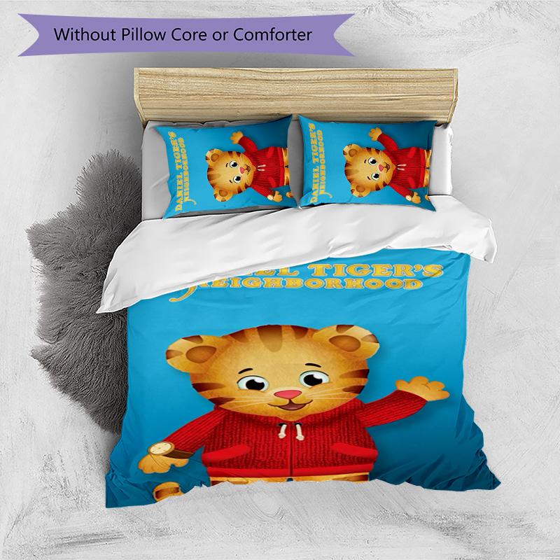 Daniel Tiger 3pcs Bedding Set Duvet Cover Closure Includes 1 Duvet Cover & 2 Pillowcases for All Seasons Bedroom Home Dorm Decor