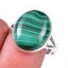 Кольцо из стерлингового серебра 925 пробы с натуральным малахитом, размер 9,5 f0L84